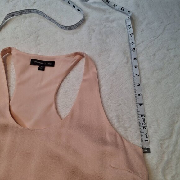 Banana Republic Satin Midi Dress Sz 6 Racerback Tiered Party Cocktail Neutral - Picture 16 of 16